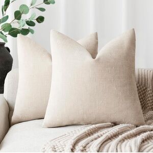 Pack of 2 Soft Textured Throw Decorative Pillow Covers Square 22x22